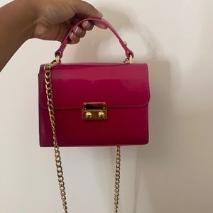 Forever 21 pink gold chain crossbody bag